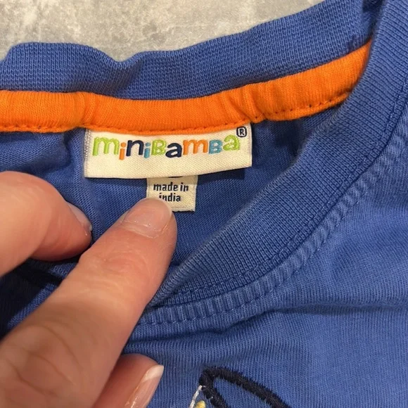 Minibamba | lobster and plaid summer short set 18 months - Picture 2 of 3